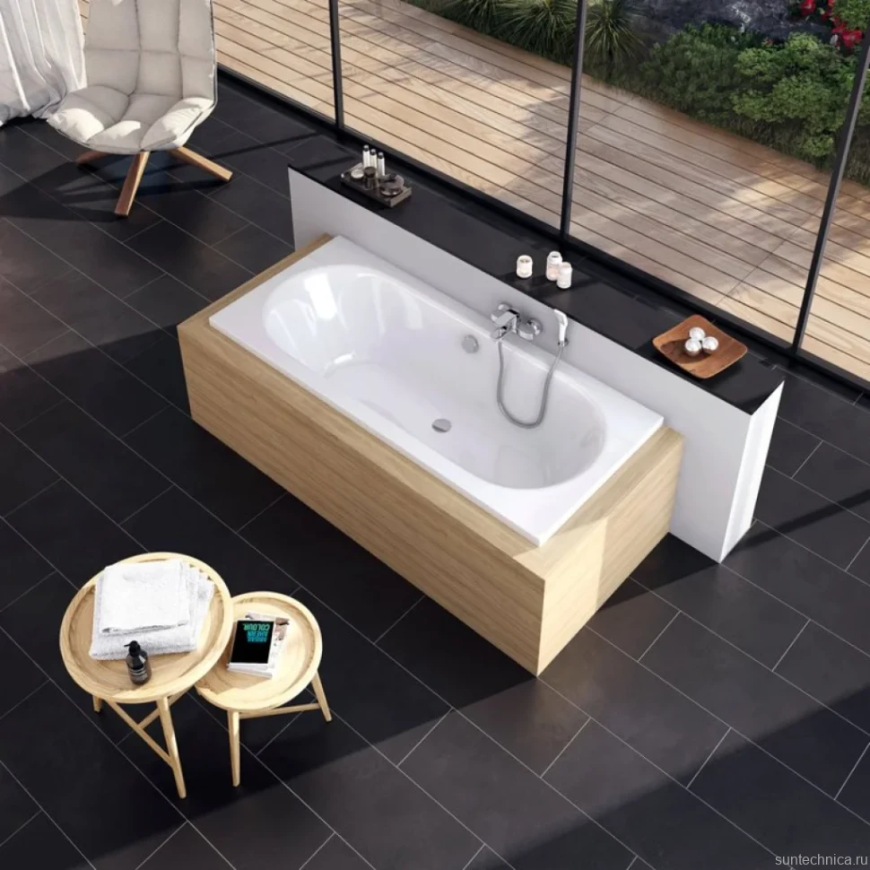 Акриловая ванна Excellent Oceana 170x75 см, встраиваемая, белая, на ножках
