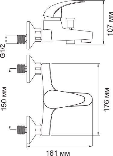 Смеситель для ванны с душем Wasserkraft Isen 2601