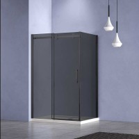 Душевой уголок Vincea Como-N VSR-4CN9016CGB 160х90 см, профиль матовый черный, стекло тонированное серое