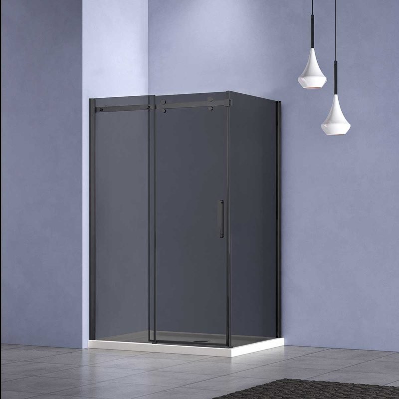 Душевой уголок Vincea Como-N VSR-4CN9016CGB 160х90 см, профиль матовый черный, стекло тонированное серое