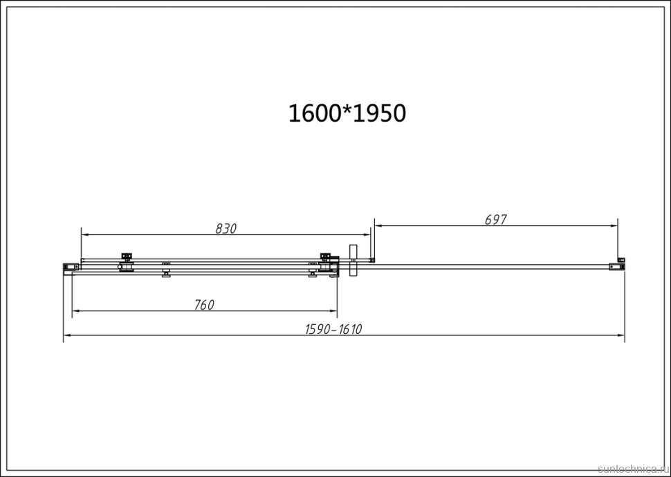 Душевой уголок Vincea Como-N VSR-4CN9016CGB 160х90 см, профиль матовый черный, стекло тонированное серое