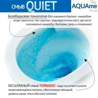 Унитаз подвесной AQUAme AQM2002L безободковый подвесной с сиденьем микролифт, технология смыва Tornado