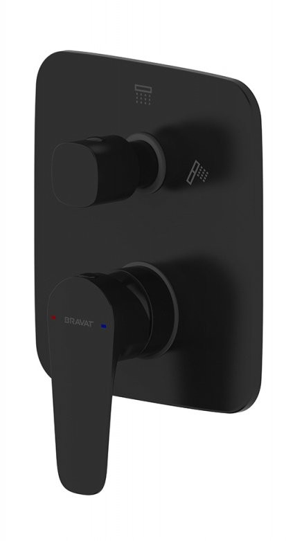 Встраиваемый смеситель для душа и ванны Bravat Source PB8173218BW-2-ENG черный