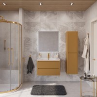 Мебель для ванной комнаты Cezares Relax 80 брашированное золото, раковина Cezares CZR-800/480-LV-MR-NV