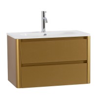 Мебель для ванной комнаты Cezares Relax 80 брашированное золото, раковина Cezares CZR-800/480-LV-MR-NV