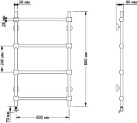 Полотенцесушитель электрический Secado Флоренция 2 85x55 см, подключение слева, бронза, лесенка, латунь