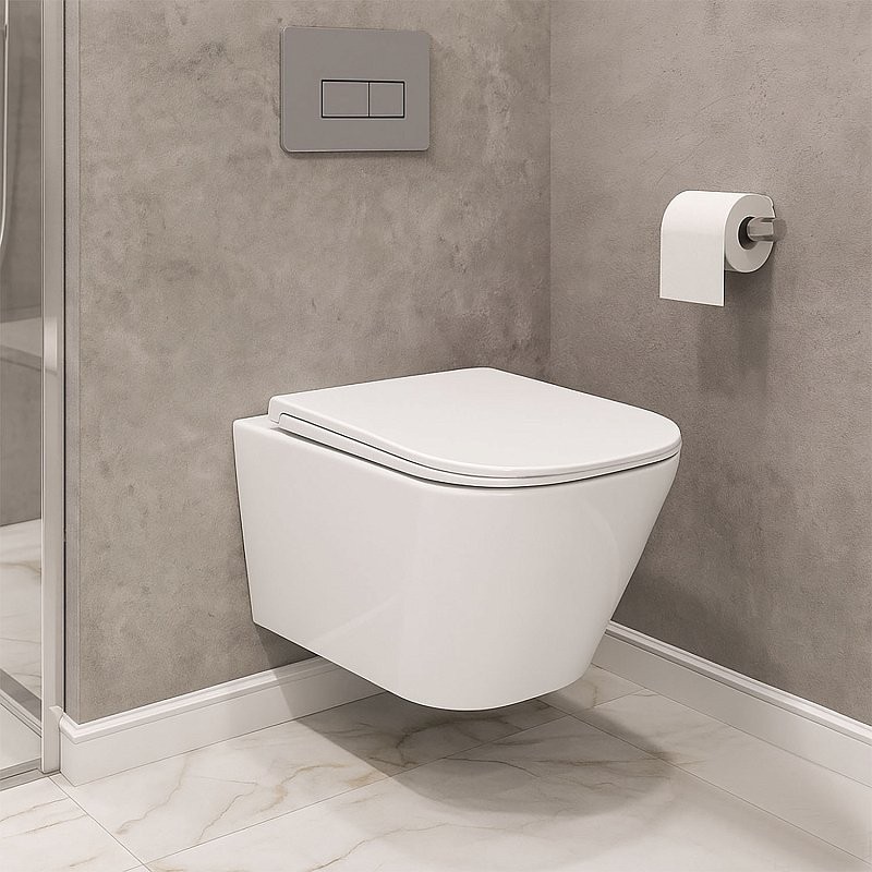 Унитаз подвесной AZARIO Grado AZ-046E-NR безободковый, с микролифтом, с биде