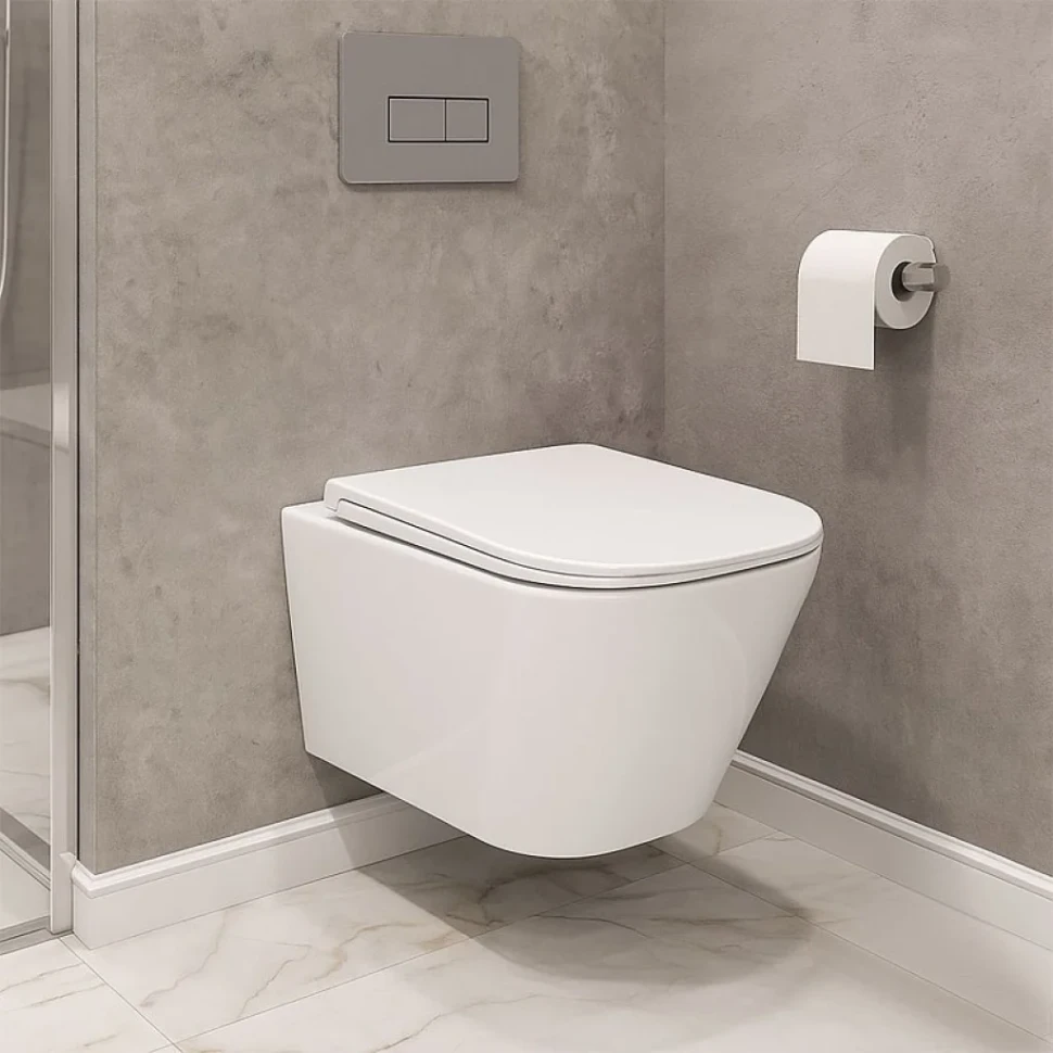 Унитаз подвесной AZARIO Grado AZ-046E-NR безободковый, с микролифтом, с биде