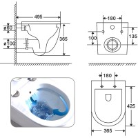 Унитаз подвесной AZARIO Grado AZ-046E-NR безободковый, с микролифтом, с биде