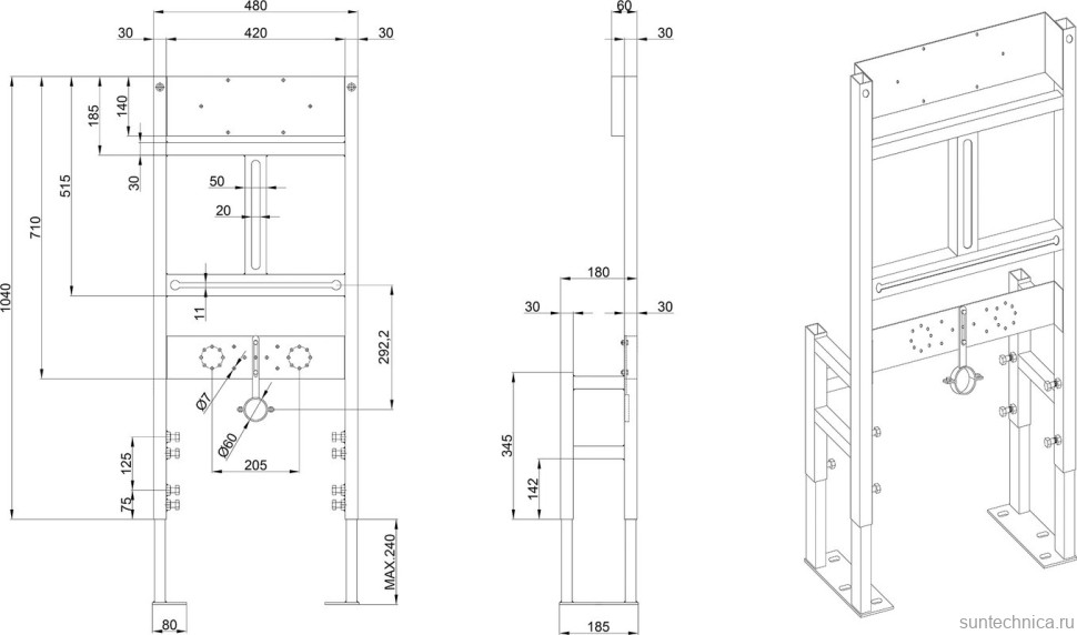 Система инсталляции для писсуаров Creavit GPM600.00
