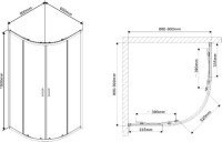 Душевой уголок Vincea Scala VSQ-2SC900CL 90x90, профиль хром, стекло прозрачное