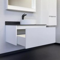 Тумба с раковиной Comforty Марсель 90 подвесная, матовая белая, раковина Comforty 9110