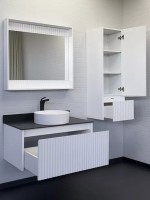 Тумба с раковиной Comforty Марсель 90 подвесная, матовая белая, раковина Comforty 9110