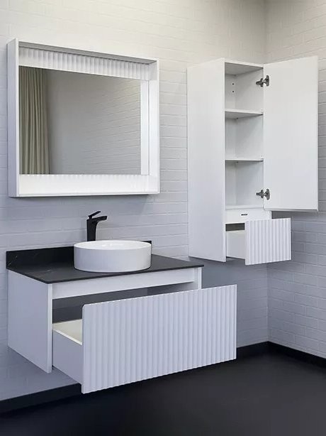 Тумба с раковиной Comforty Марсель 90 подвесная, матовая белая, раковина Comforty 9110