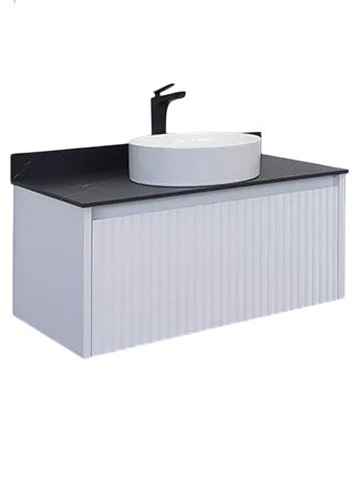 Тумба с раковиной Comforty Марсель 90 подвесная, матовая белая, раковина Comforty 9110