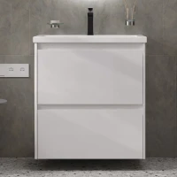 Тумба с раковиной Velvex Klaufs 70.2Y белая, подвесная