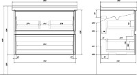 Тумба с раковиной SanStar Инфинити 80 подвесная, дуб сонома светлый, графит софт, раковина Миранда