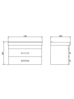 Тумба с раковиной Comforty Никосия 70П подвесная, темный дуб, с раковиной Como 70