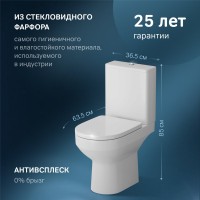 Унитаз-компакт напольный AM.PM Spirit V2.0 FlashClean с микролифтом