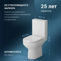 Унитаз-компакт напольный AM.PM Spirit V2.0 FlashClean с микролифтом