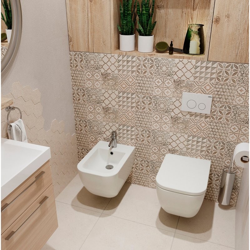 Система инсталляции для унитазов Lavinia Boho RelFix 77020046 5 в 1 с кнопкой смыва и дозатором, глянцевый белый