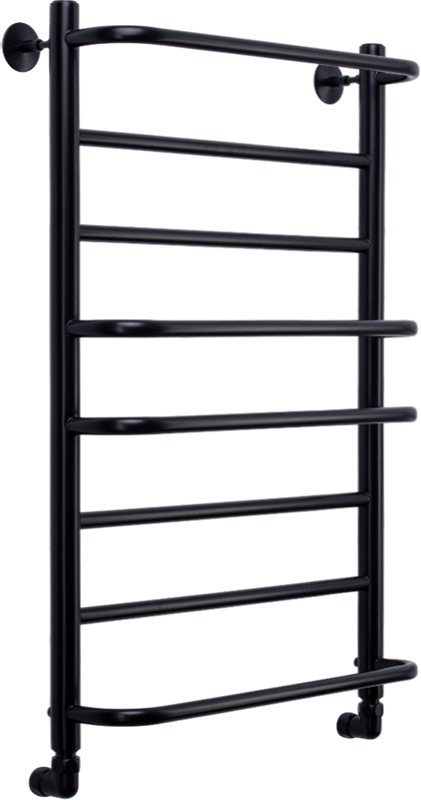 Полотенцесушитель водяной Comfysan Puro W-8 80х50 80x55 см, черный матовый, лесенка