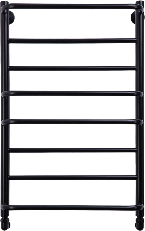 Полотенцесушитель водяной Comfysan Puro W-8 80х50 80x55 см, черный матовый, лесенка