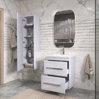 Мебель для ванной комнаты Vigo Land 60 напольная, белая, раковина Como 60