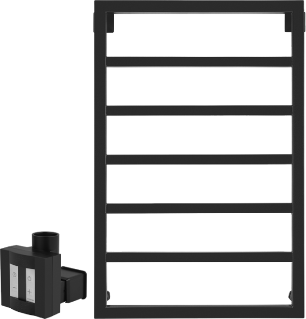 Полотенцесушитель электрический Secado Парма 4603777467807 85x55 см, скрытое подключение слева, матовый черный, лесенка
