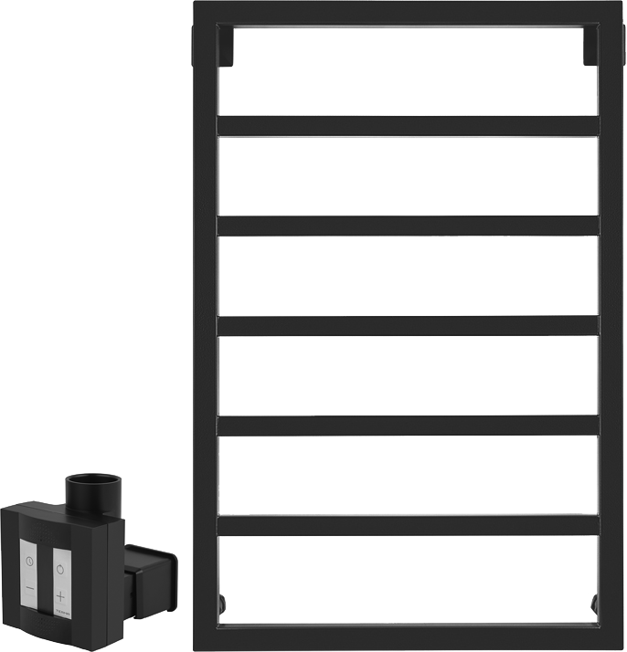 Полотенцесушитель электрический Secado Парма 4603777467807 85x55 см, скрытое подключение слева, матовый черный, лесенка