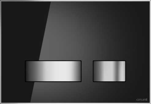 Кнопка смыва Cersanit Movi P-BU-MOV/Blg/Gl стеклянная, черная глянцевая