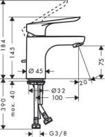 Смеситель для раковины Hansgrohe Logis E 71160000