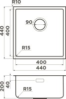 Мойка кухонная Omoikiri TADZAVA 44-U/I-IN ULTRA 15 нержавеющая сталь