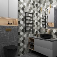 Полотенцесушитель водяной Grota Soffi 80x43, RAL9005 черный матовый