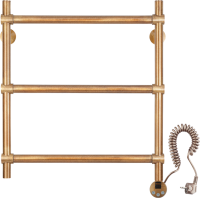 Полотенцесушитель электрический Secado Флоренция 2 65x55 см, подключение справа, бронза, лесенка, латунь