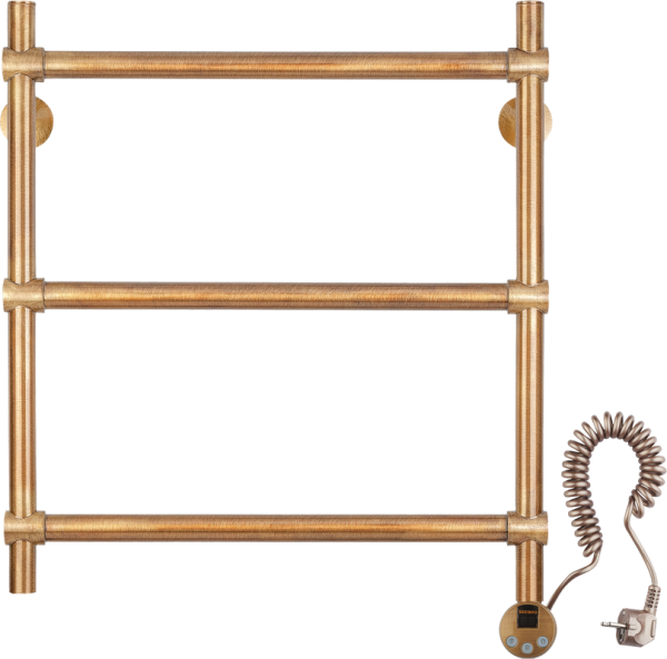Полотенцесушитель электрический Secado Флоренция 2 65x55 см, подключение справа, бронза, лесенка, латунь