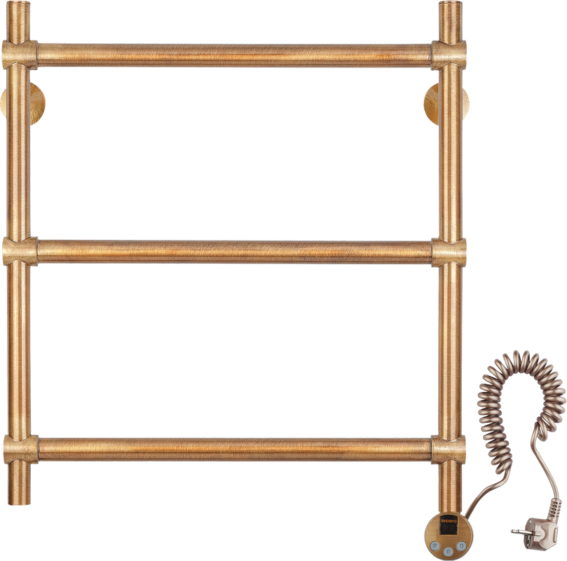 Полотенцесушитель электрический Secado Флоренция 2 65x55 см, подключение справа, бронза, лесенка, латунь