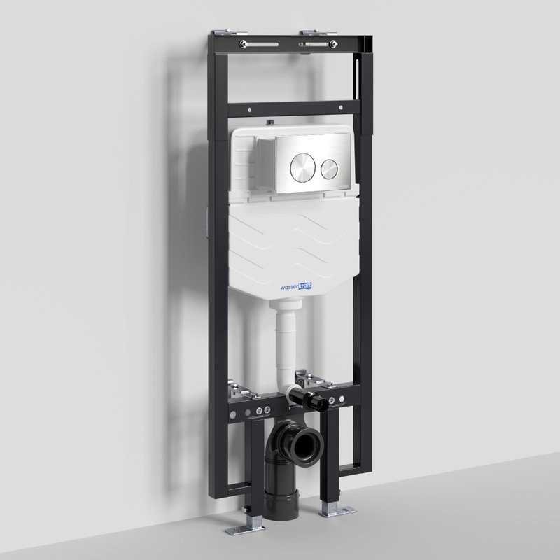 Система инсталляции для унитазов Wasserkraft Dinkel 58TLT.010.ME.BN02 с кнопкой смыва никель