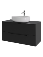 Тумба с раковиной Orange Line 100 подвесная, 2 ящика, матовая черная с раковиной B05-520W