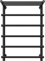 Полотенцесушитель водяной Secado Турин 1 СП 80x55 см, матовый черный, лесенка, с полкой