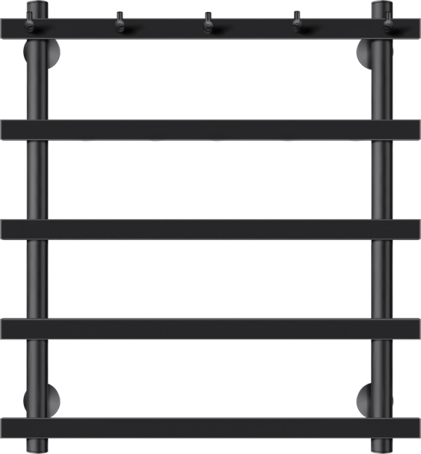 Полотенцесушитель электрический Secado Понтида 1 K, L 60x60 см, подключение слева, матовый черный, лесенка