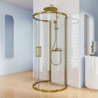 Душевой уголок Kubele DE018 DE018RR4L-CLN-BR 120х120, профиль бронза светлая