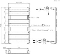 Полотенцесушитель электрический Bauedge Spectrum AF0004 40x70, черный матовый