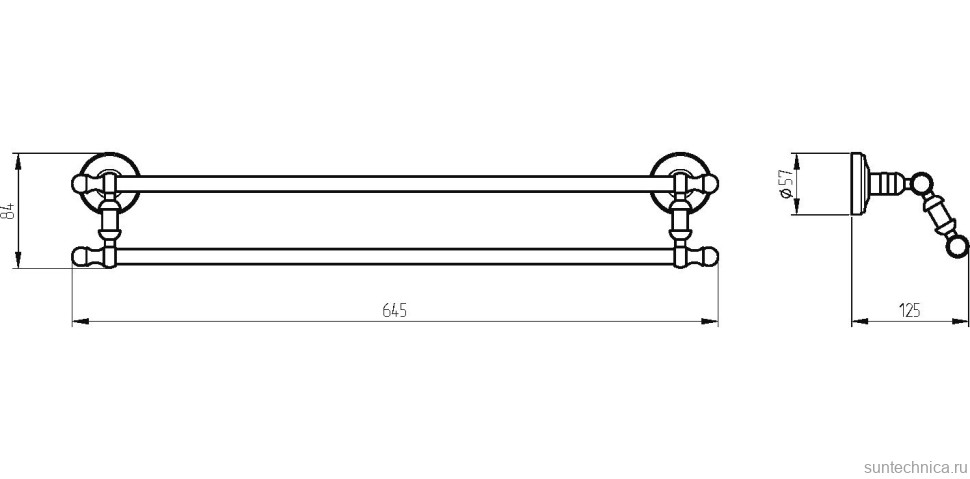 Полотенцедержатель Migliore Mirella 17185 двойной, бронза