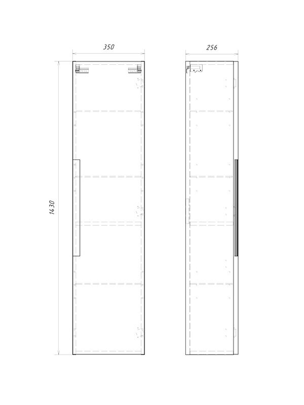 Шкаф-пенал для ванной Aqwella Vancouver 35 L/R матовый белый