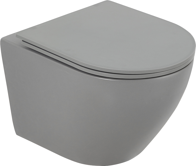 Унитаз подвесной BelBagno Colorato BB062CHR-GR безободковый, с микролифтом, матовый серый