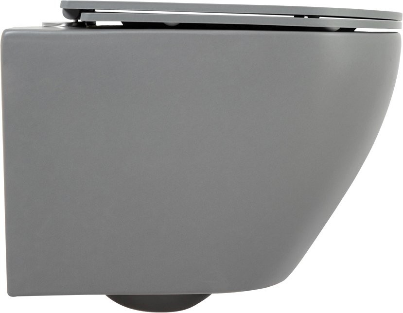 Унитаз подвесной BelBagno Colorato BB062CHR-GR безободковый, с микролифтом, матовый серый