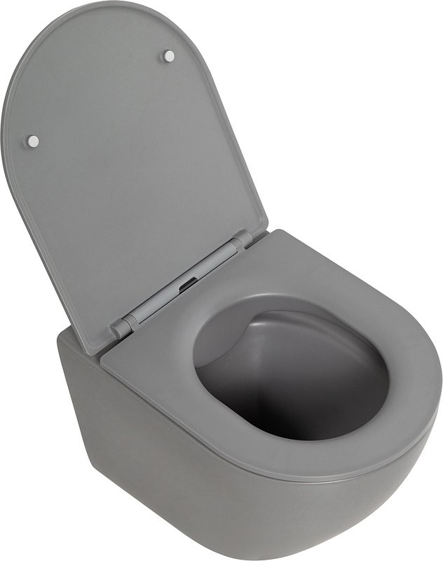 Унитаз подвесной BelBagno Colorato BB062CHR-GR безободковый, с микролифтом, матовый серый