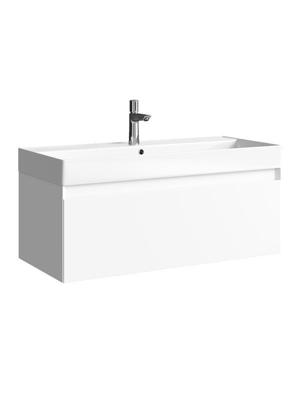 Тумба с раковиной Aqwella 5 stars Geometria 100 подвесная, 1 ящик, белая