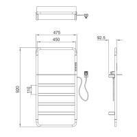 Полотенцесушитель электрический Wonzon & Woghand WW-A203-MB черный матовый